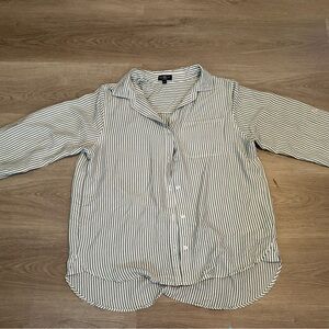 Velvet Heart Green and White Striped Top